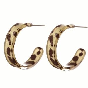 Leopard Print Hoop Earrings